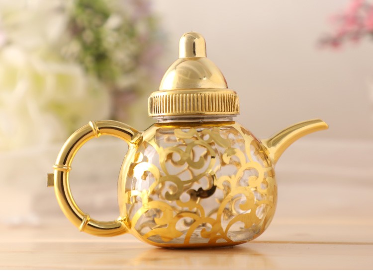 Teapot-shaped candy box, electroplated gold plastic wedding candy box, best-selling candy box on AliExpress detail image 7