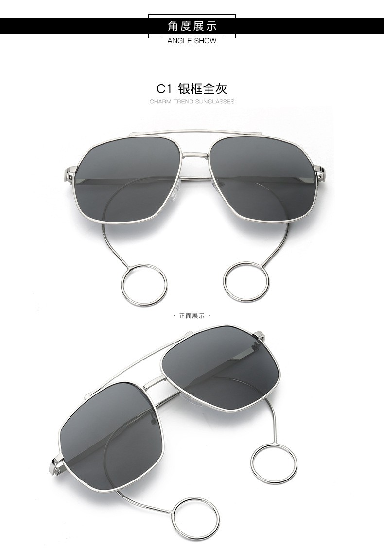 The trendy man Liu Haoran with internet-famous eyes, retro earrings, flat glasses for women, Korean style sunglasses on Instagram, and personalized myopia glasses detail image 16