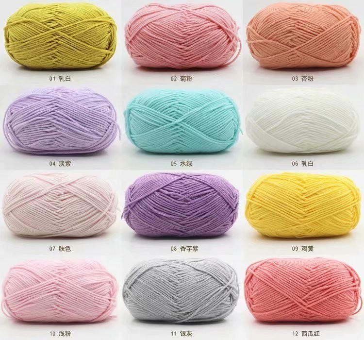 DIY hand-knitted scarves, hats, hair accessories, hair bands, handicrafts, 4-strand milk cotton yarn detail image 10