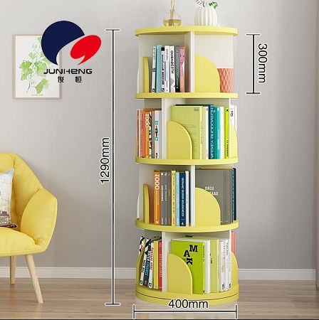 Rotating bookshelf, 360-degree floor-standing, simple children's and baby storage, picture book shelving, home simple student bookcase, five-layer new circular rotating bookshelf ZX-1358, 40CM