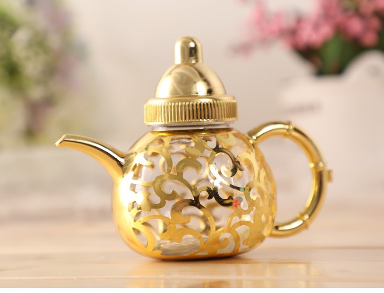 Teapot-shaped candy box, electroplated gold plastic wedding candy box, best-selling candy box on AliExpress detail image 10