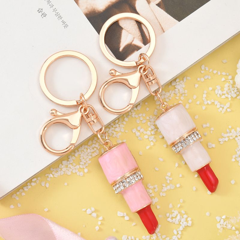 Korean-style lipstick keychains, car bags, pendants, metal handicrafts and gifts