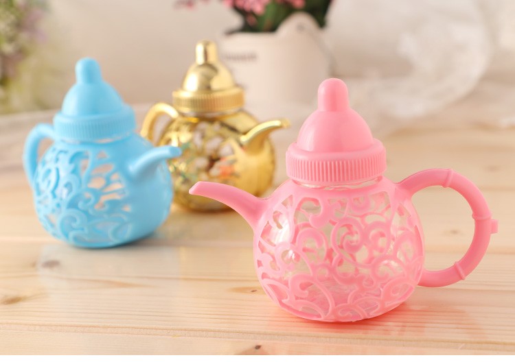 Teapot-shaped candy box, electroplated gold plastic wedding candy box, best-selling candy box on AliExpress detail image 1