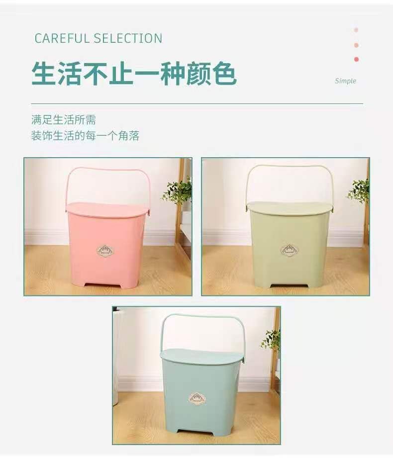 0079多功能桶便携式收纳桶塑料带盖手提可坐加厚塑料桶详情图3