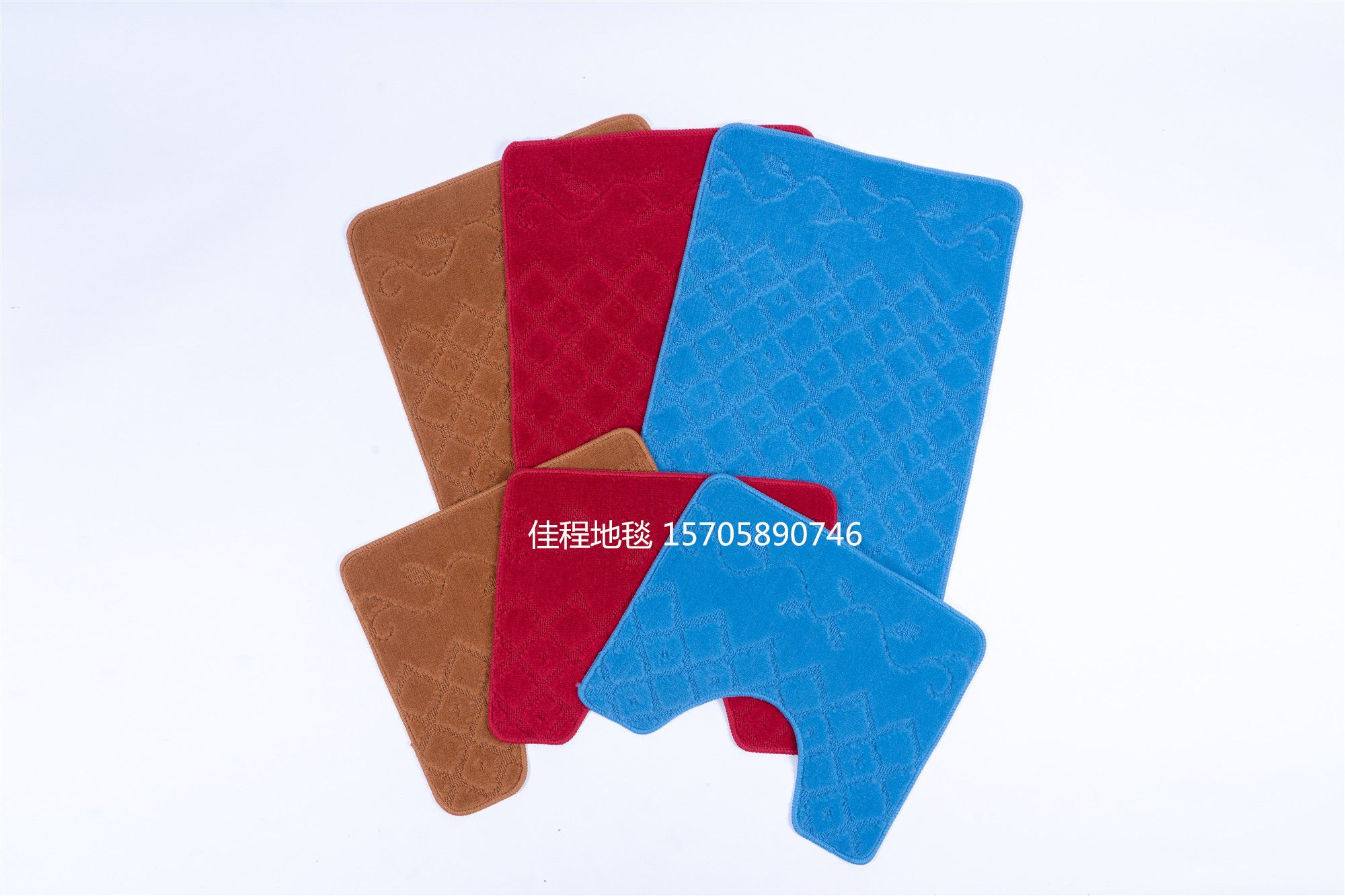 Plain polypropylene jacquard 2-piece set of floor mat, toilet 2-piece set of combination floor mat, polyester jacquard floor mat, export combination mat Application Scenario