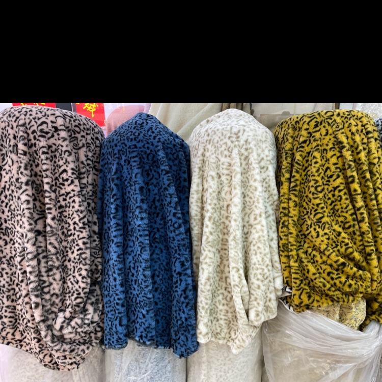 小兔毛材料豹纹