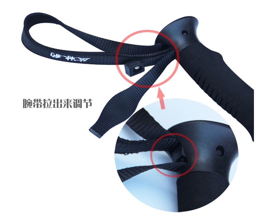 三节直柄登山杖 7075铝合金多功能EVA手杖户外运动伸缩拐杖健走杖