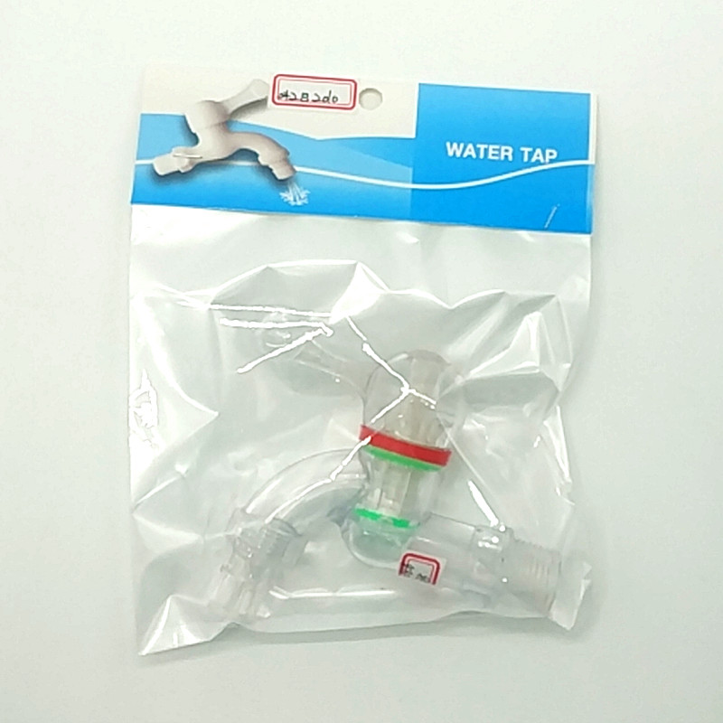  吊卡袋装塑料水龙头+防水生胶带。