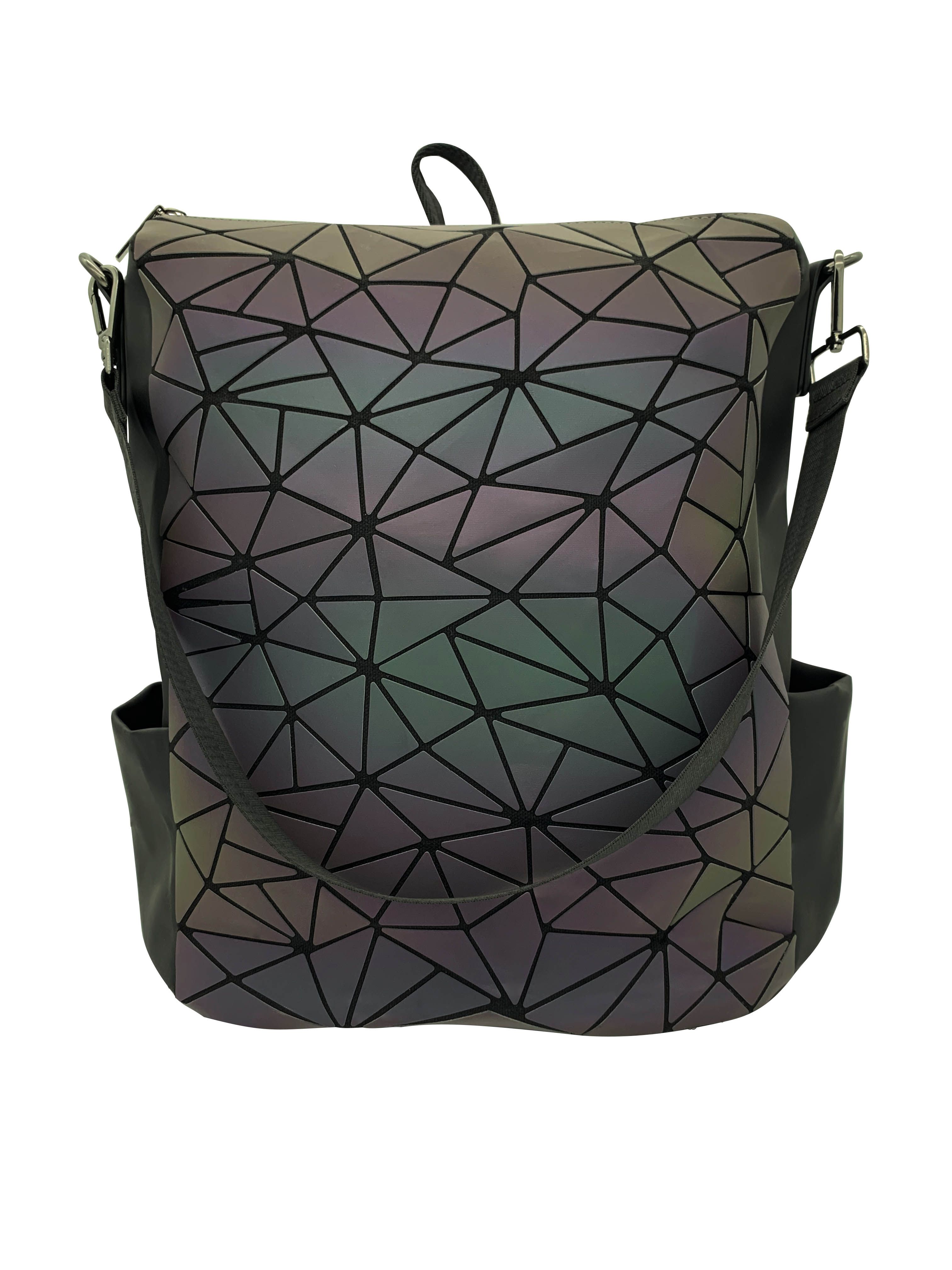 Wholesale new arrive geometric luminous holographic for outdoor high quality travel backpack thumbnail