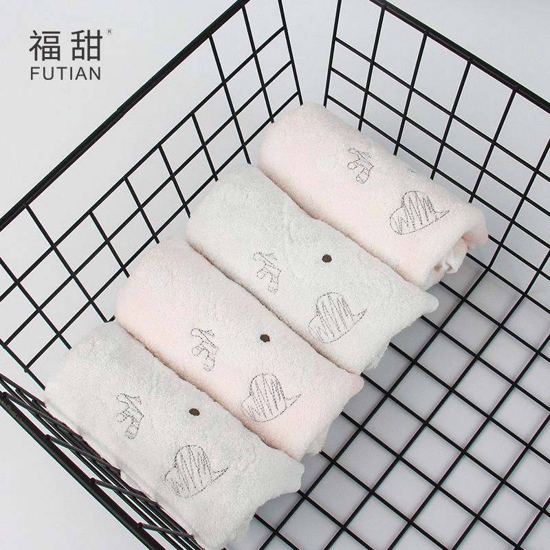 义乌好货-福甜-圆点小象纯棉童巾婴幼儿温和小毛巾卡通宝宝不掉毛洗面巾细节图