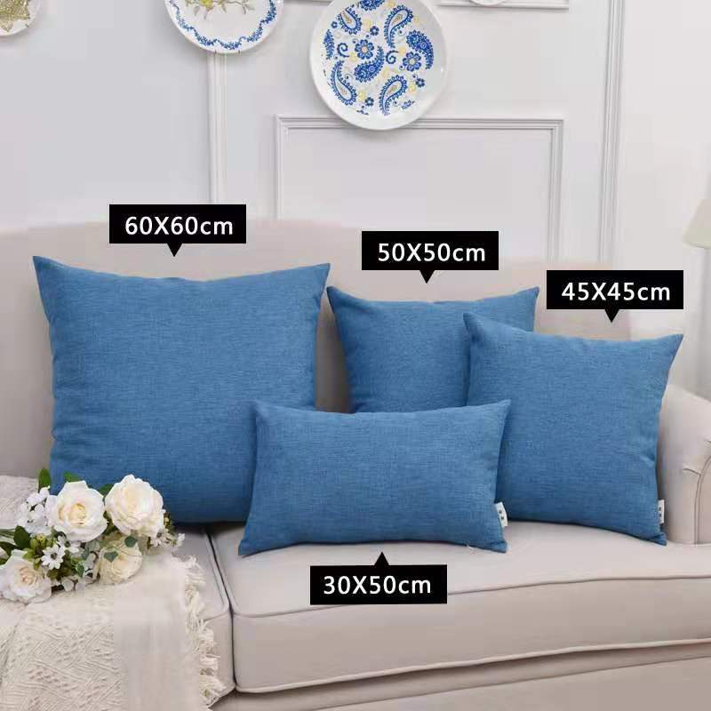 Thickened linen cloth pillow large cushion sofa office headrest cover waist pillow simple back customization 2 thumbnail