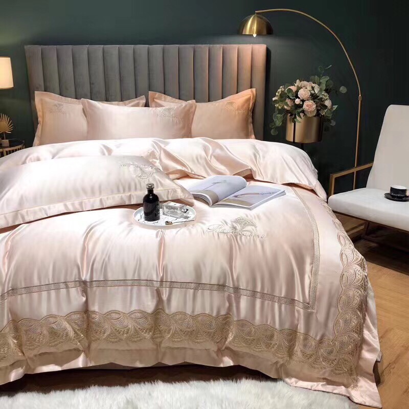 水洗真丝双股全棉蕾丝四件套床上用品家纺被套详情15