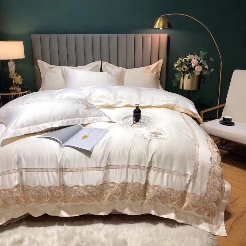 水洗真丝双股全棉蕾丝四件套床上用品家纺被套详情13