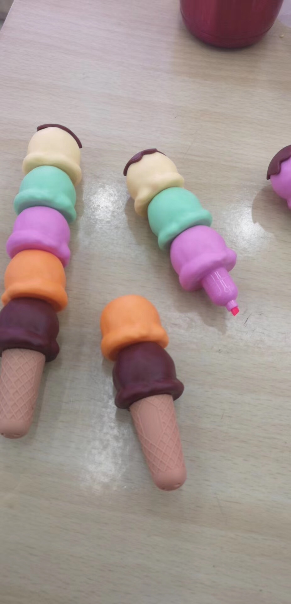 冰激凌款6色无味荧光标记笔学生用糖果色记号笔彩色粗划重点详情图2