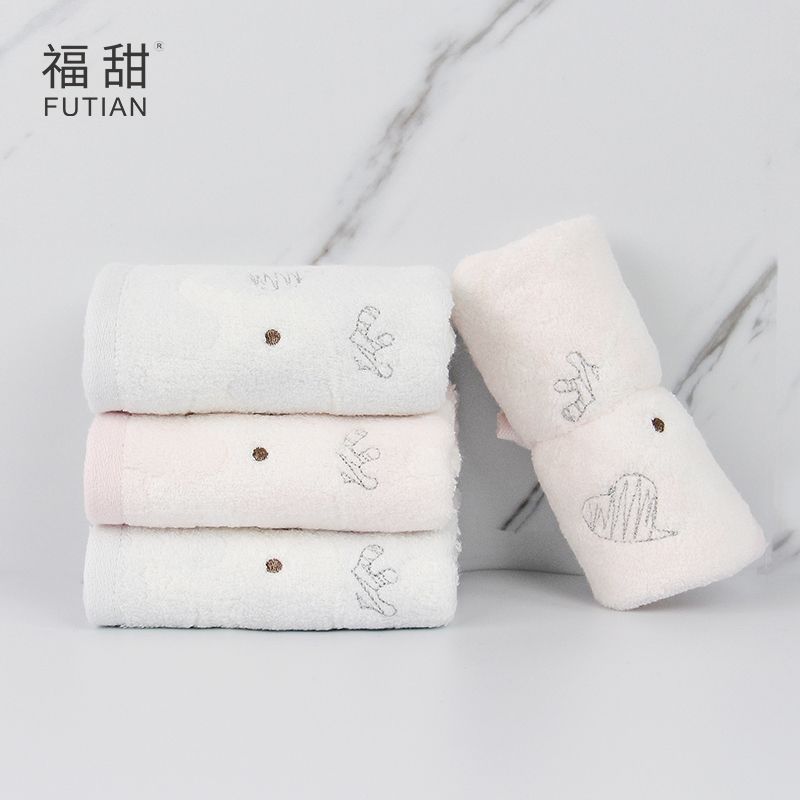 义乌好货-福甜-圆点小象纯棉童巾婴幼儿温和小毛巾卡通宝宝不掉毛洗面巾产品图