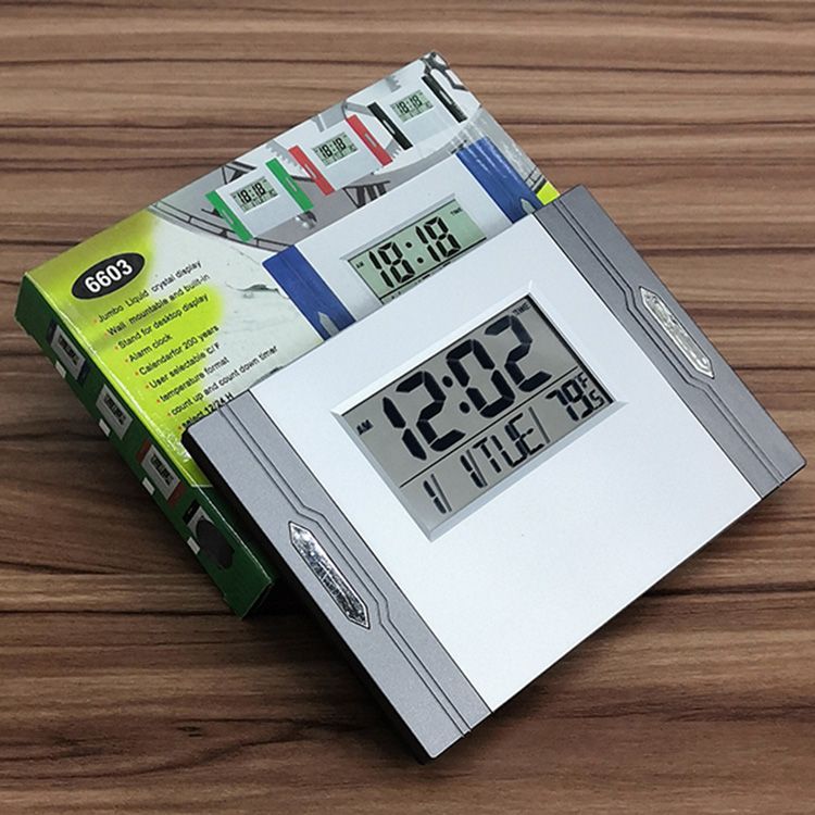 6603 perpetual calendar electronic clock, multi-functional large character clock, wall-mounted clock details Picture