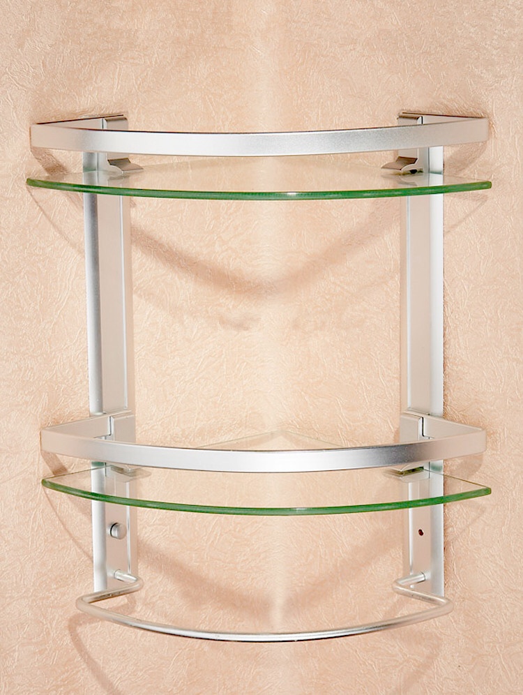 Glass space aluminum storage rack, corner glass single-layer storage rack Application Scenario