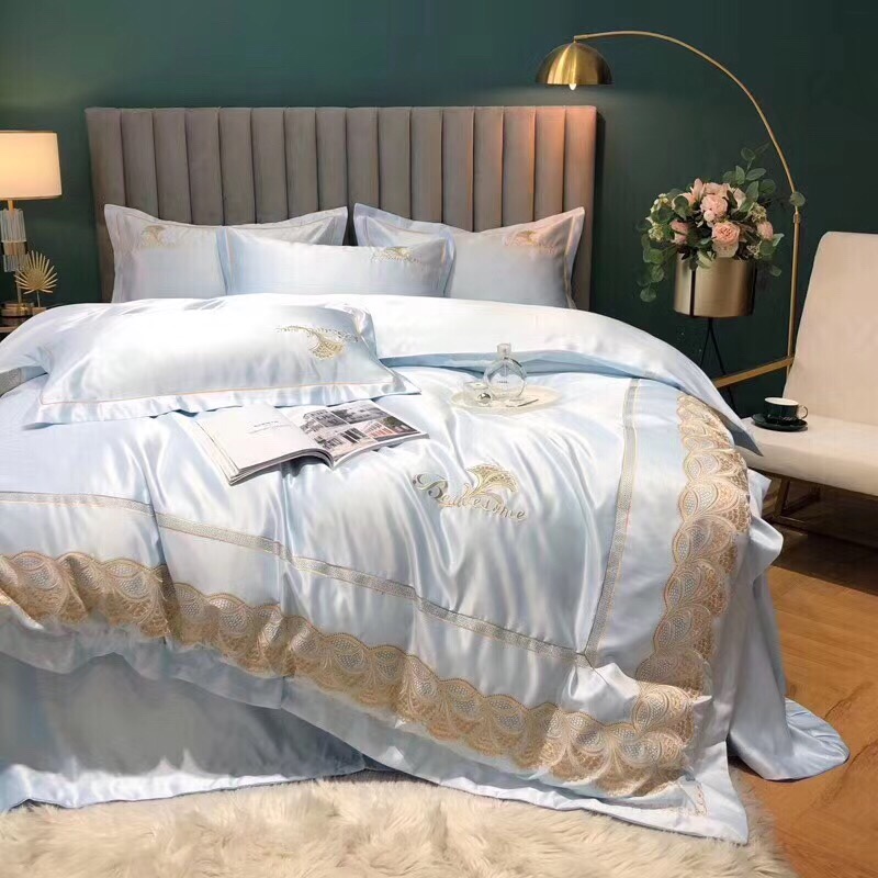 水洗真丝双股全棉蕾丝四件套床上用品家纺被套详情11