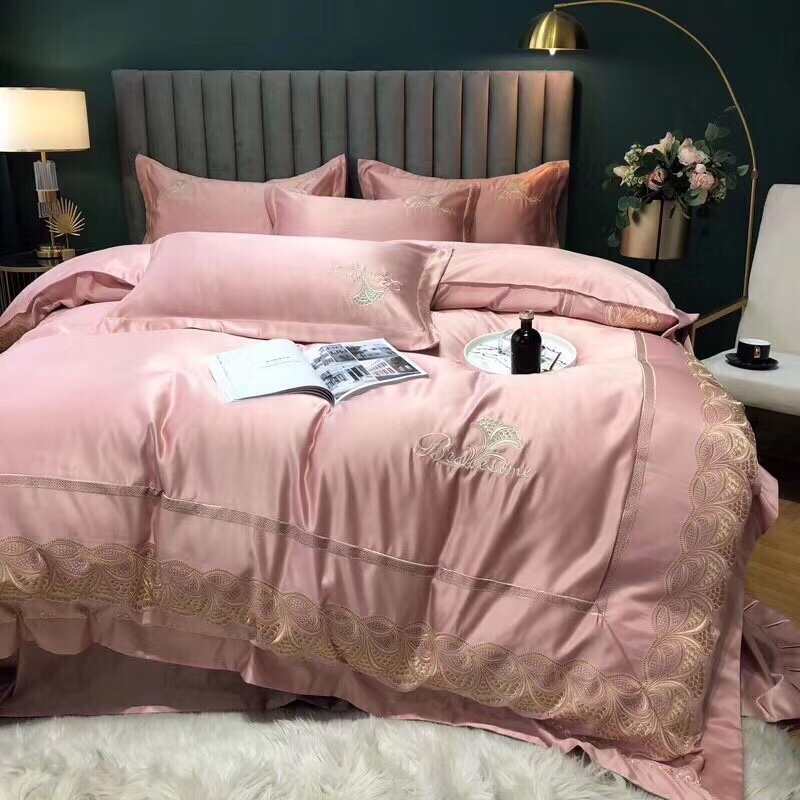 水洗真丝双股全棉蕾丝四件套床上用品家纺被套详情12