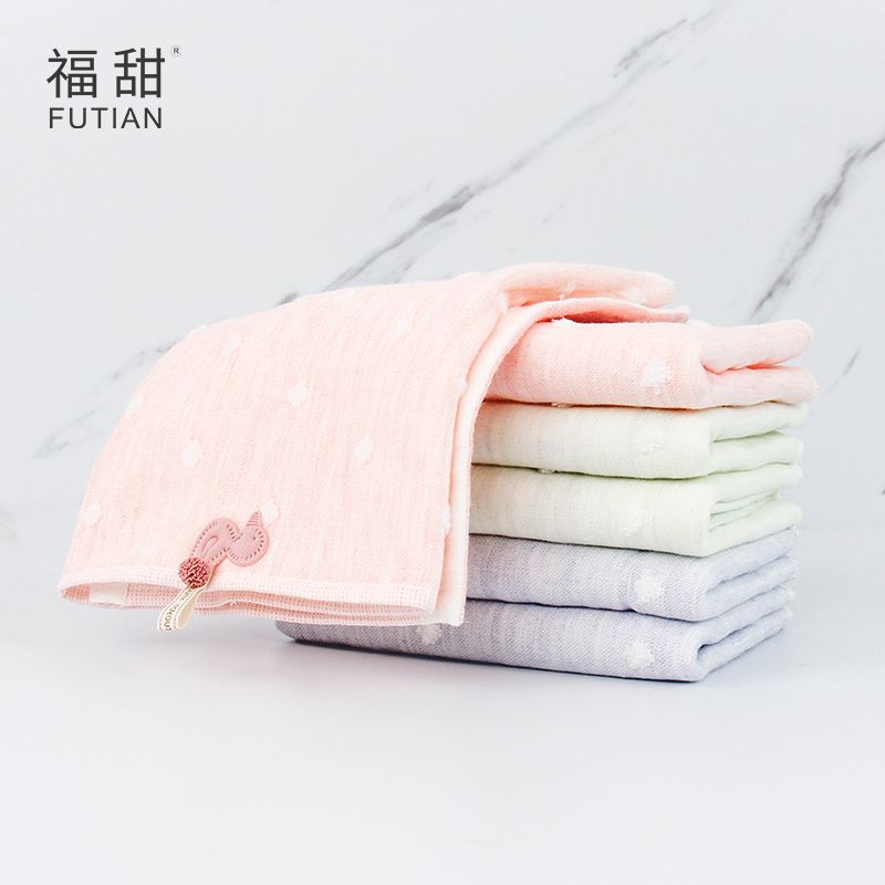 Yiwu Quality Products - Futian - Star Dot Cloth Applique Baby Towels, Soft Gauze Baby Towels, hook-and-loop absorbent Small towels
