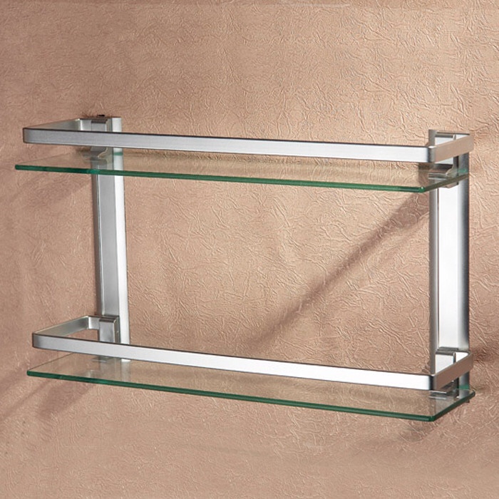 A 30-centimeter rectangular double-layer glass storage rack undefined
