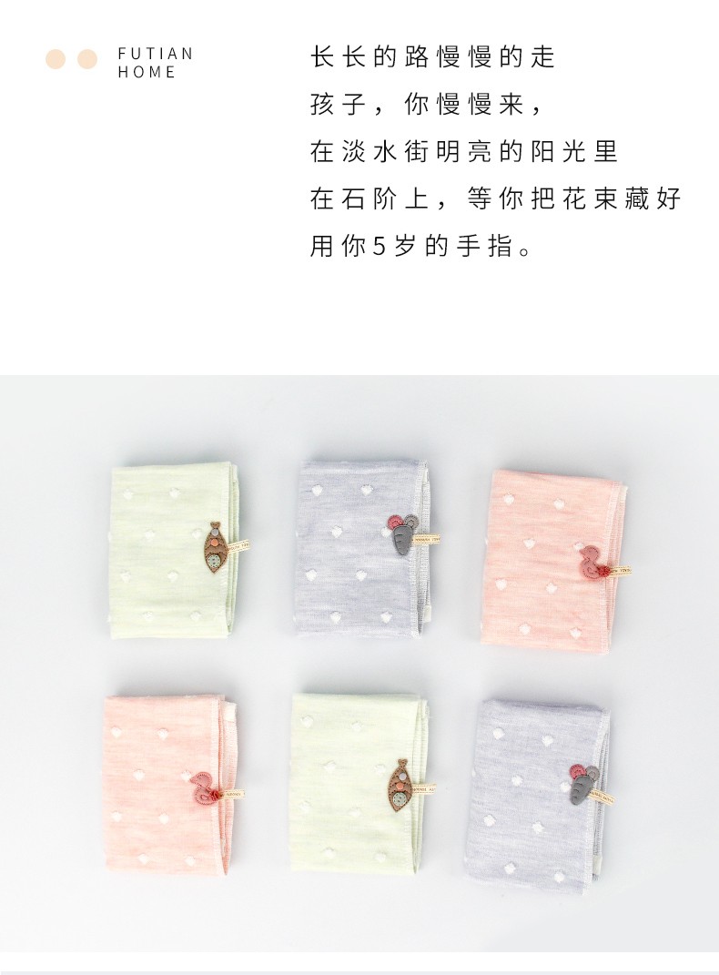 Yiwu Quality Products - Futian - Star Dot Cloth Applique Baby Towels, Soft Gauze Baby Towels, hook-and-loop absorbent Small towels detail image 2