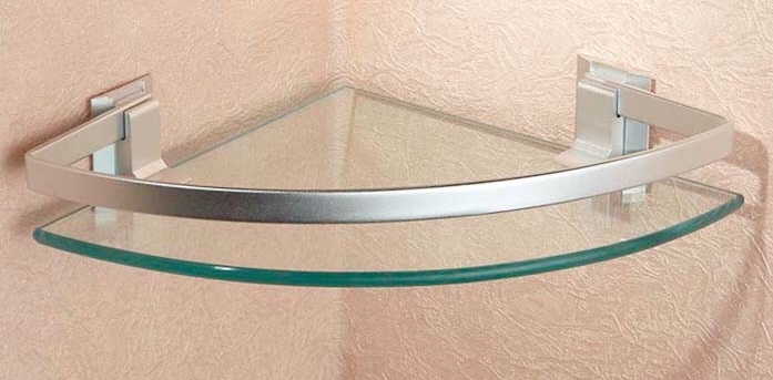 Glass space aluminum storage rack, corner glass single-layer storage rack