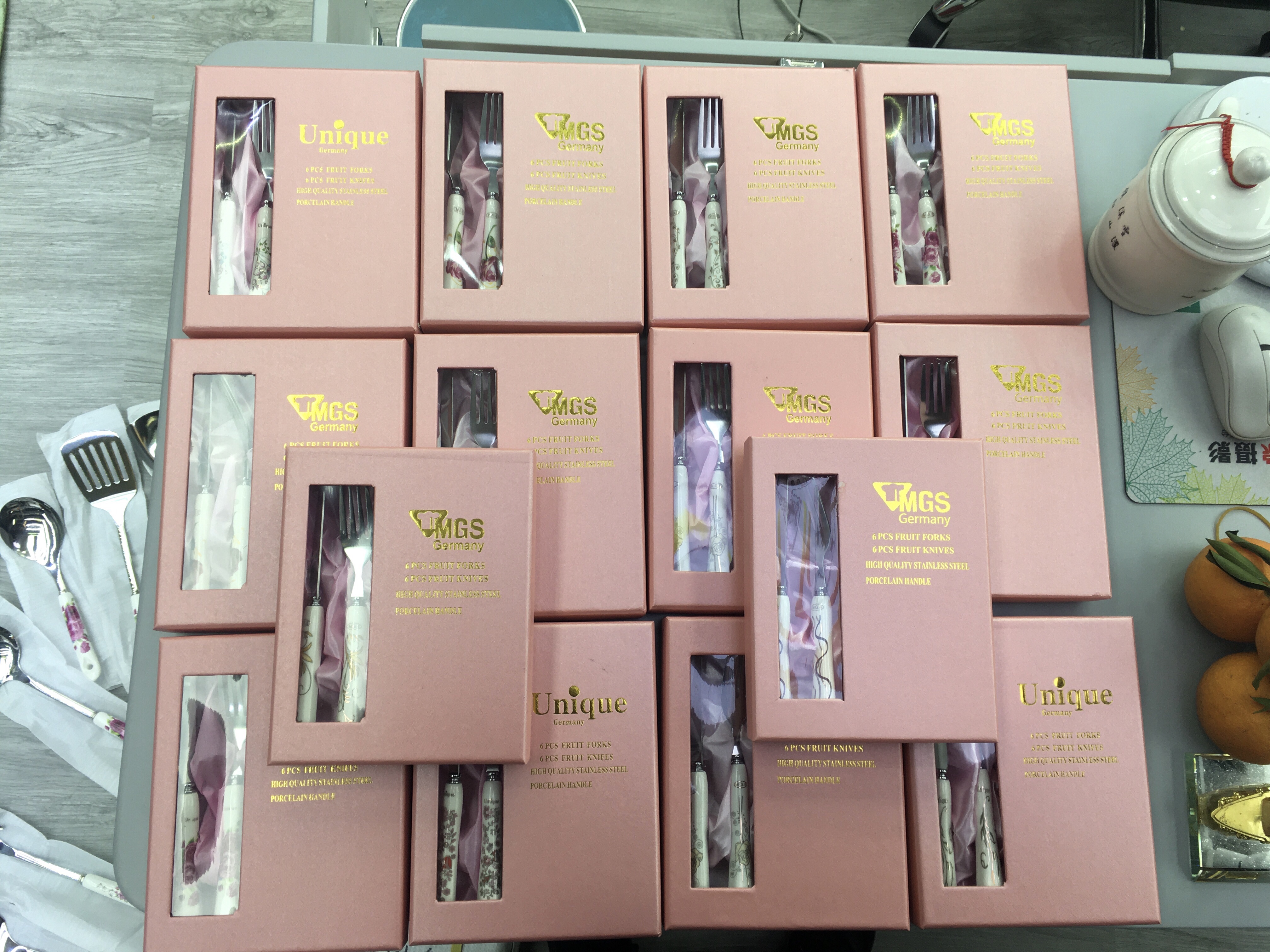 Ceramic Handle Gift Box 12-Piece Set Specification drawing