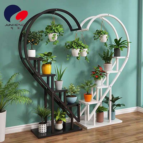 Home flower stand, flowerpot stand, balcony decoration shelf, living room simple floor-standing heart-shaped shelf A626 Specification image