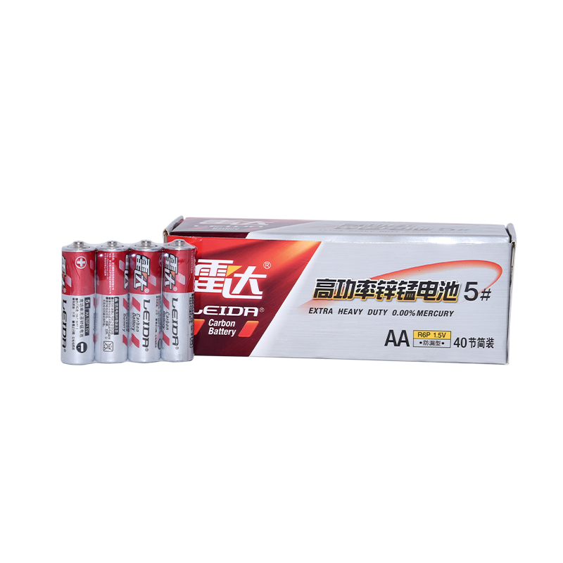 雷达红银电池 5#电池 AA R6 玩具配套白底实物图