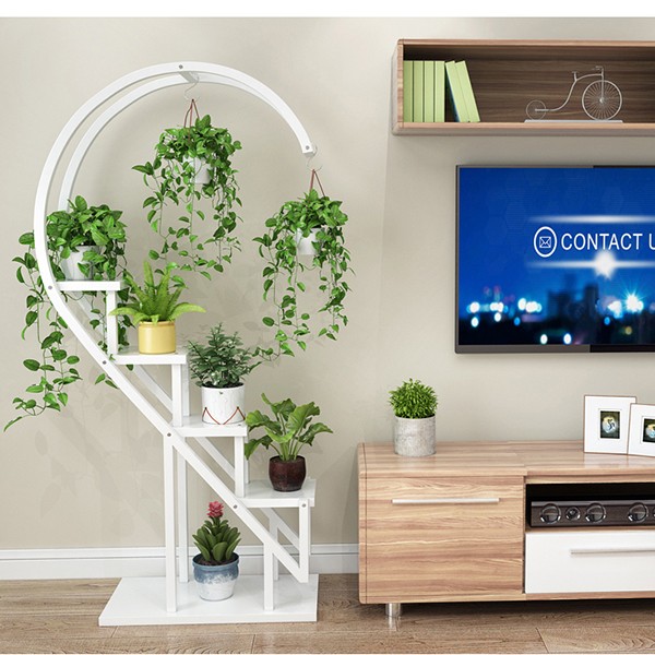 Home flower stand, flowerpot stand, balcony decoration shelf, living room simple floor-standing heart-shaped shelf A626 detail image 5