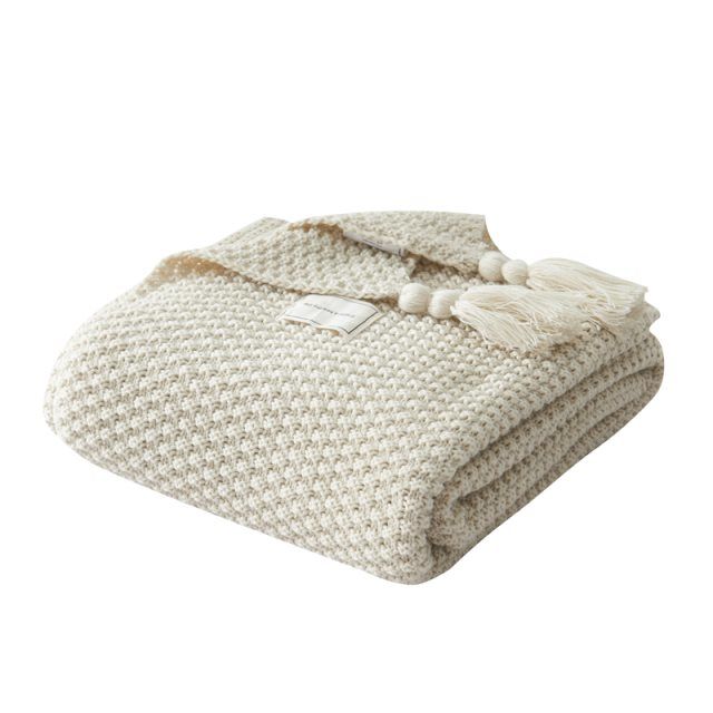 Nordic tassel knitted ball blanket wool blanket office air-conditioned nap blanket cape blanket cover blanket sofa leisure blanket style 1 thumbnail