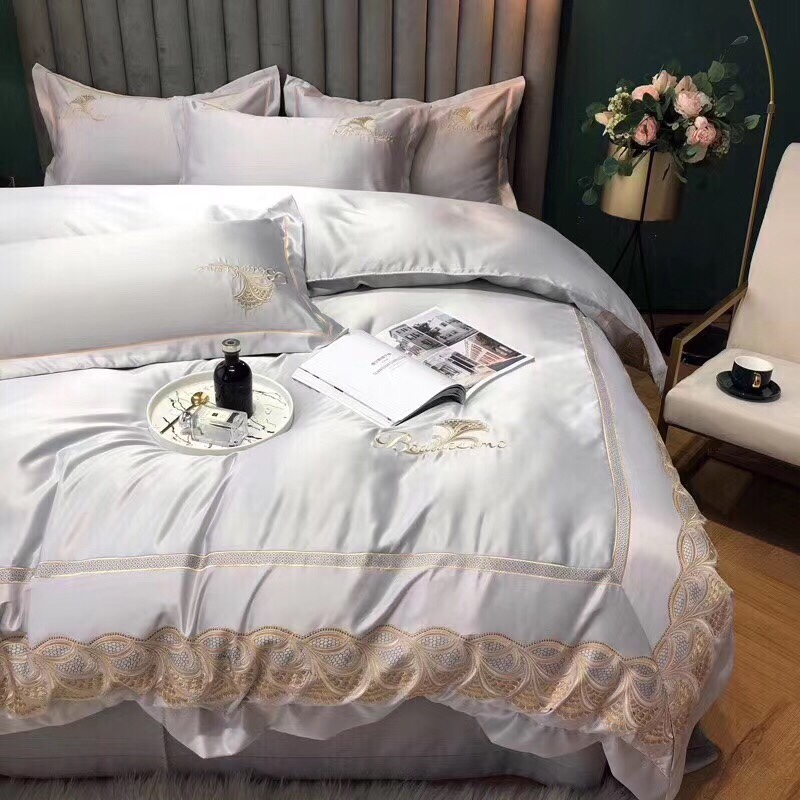 水洗真丝双股全棉蕾丝四件套床上用品家纺被套详情16