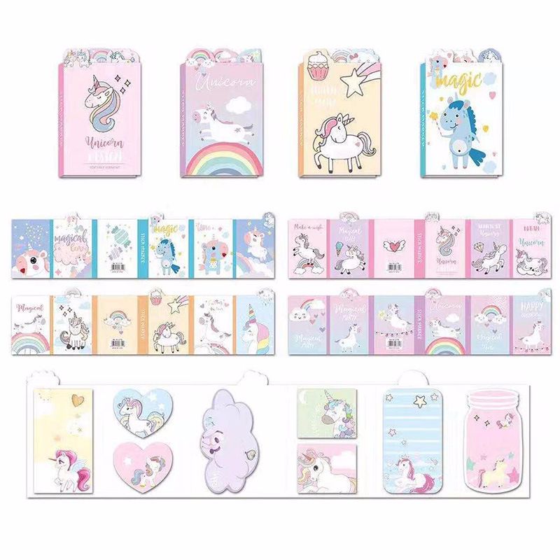 Foreign Trade Explosive Cute Cartoon Unicorn 60% Discount Note Book N Times Stick Student Notepad Post-It Item Picture