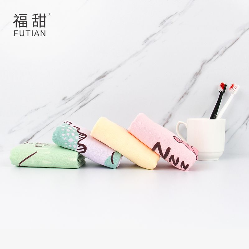 Yiwu Quality Products - Futian - Cartoon Printed Gauze Children's Towels, Cute animal facial towels, Soft and skin-friendly small towels for boys and girls Item Picture