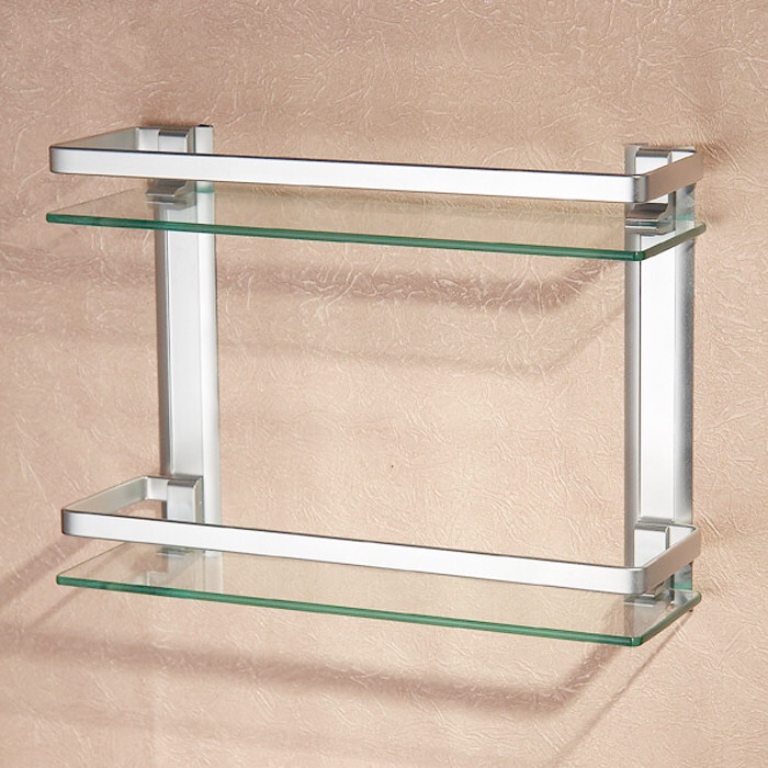 A 30-centimeter rectangular double-layer glass storage rack details Picture