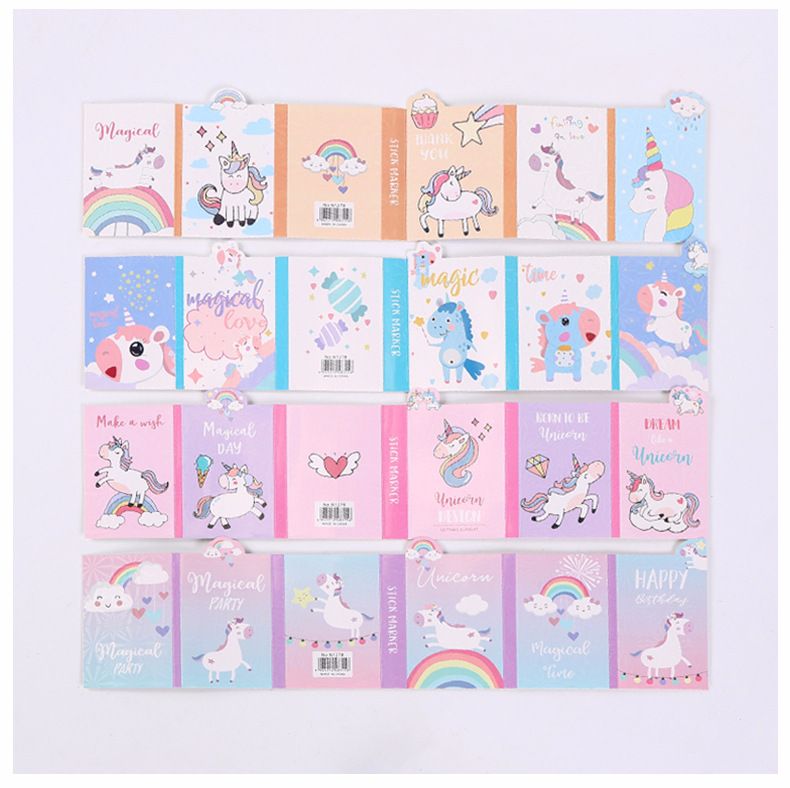 Foreign Trade Explosive Cute Cartoon Unicorn 60% Discount Note Book N Times Stick Student Notepad Post-It