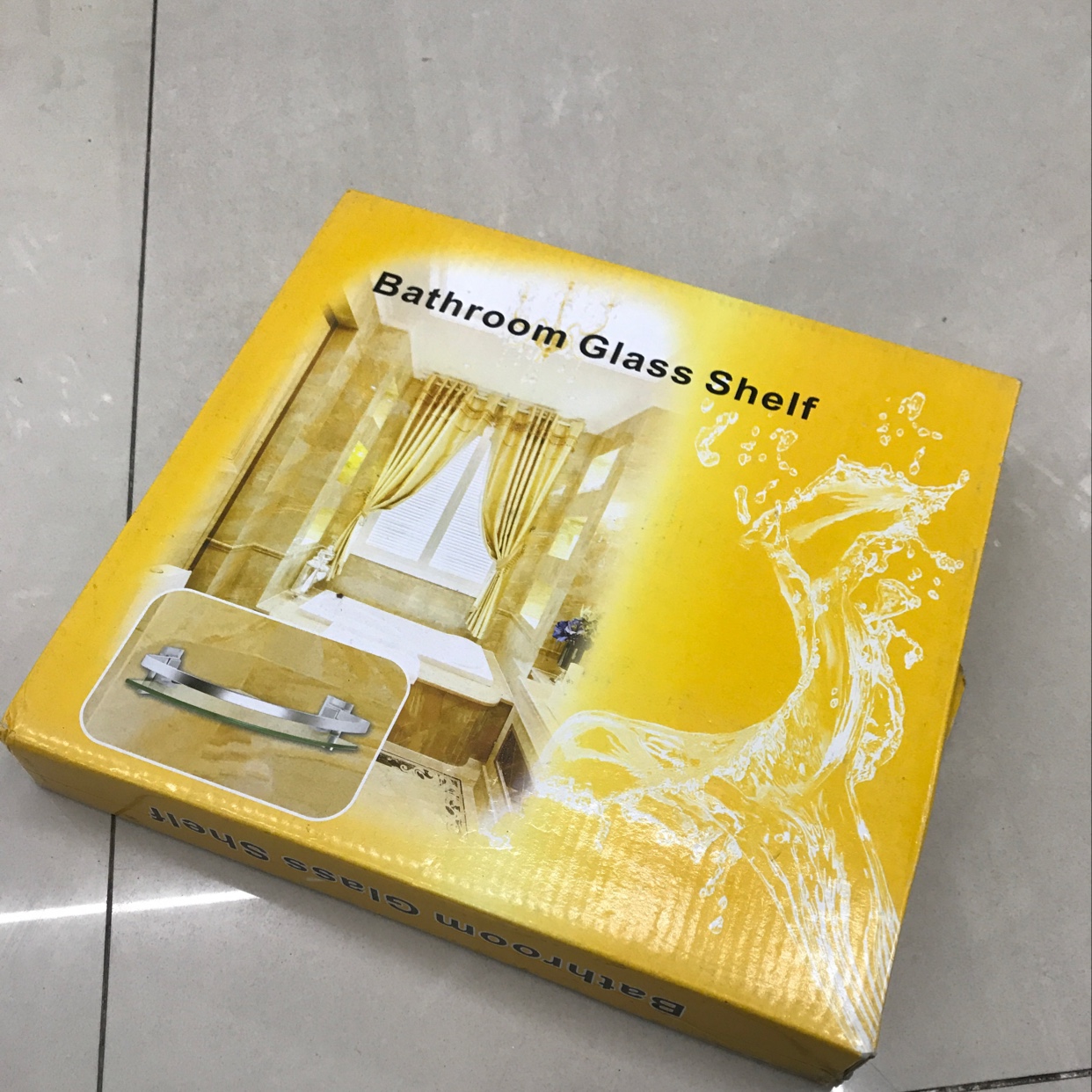 Glass space aluminum storage rack, corner glass single-layer storage rack Item Picture