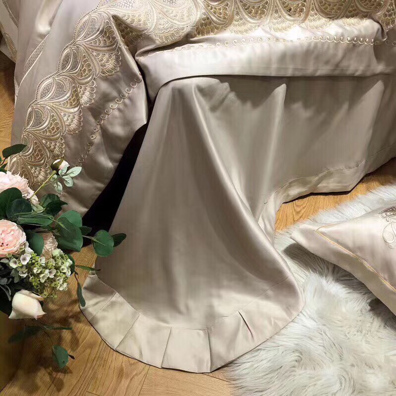 水洗真丝双股全棉蕾丝四件套床上用品家纺被套详情8