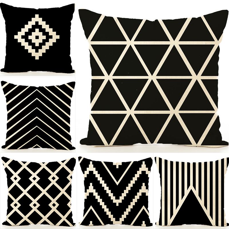 Nordic geometric printed pillowcase, sofa, office chair, cushion, car back, headrest, customized