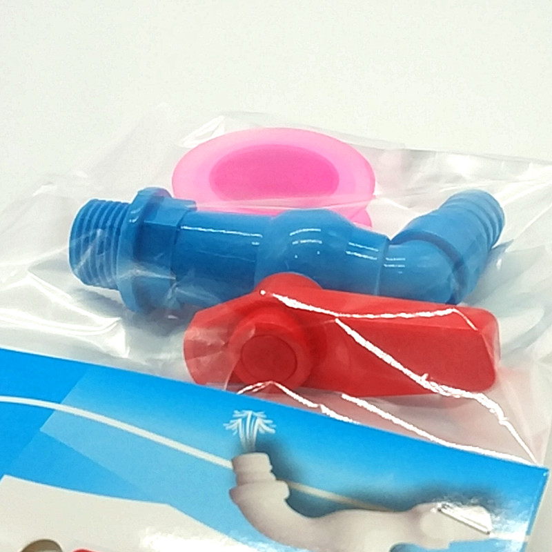  袋装吊卡塑料蓝色水龙头+防水生胶带细节图