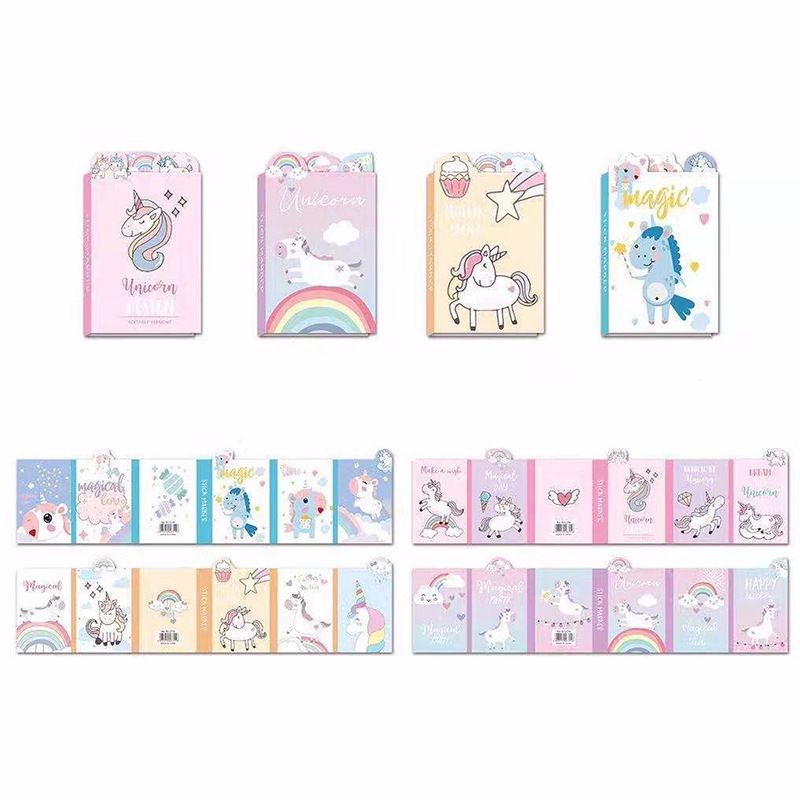 Foreign Trade Explosive Cute Cartoon Unicorn 60% Discount Note Book N Times Stick Student Notepad Post-It details Picture