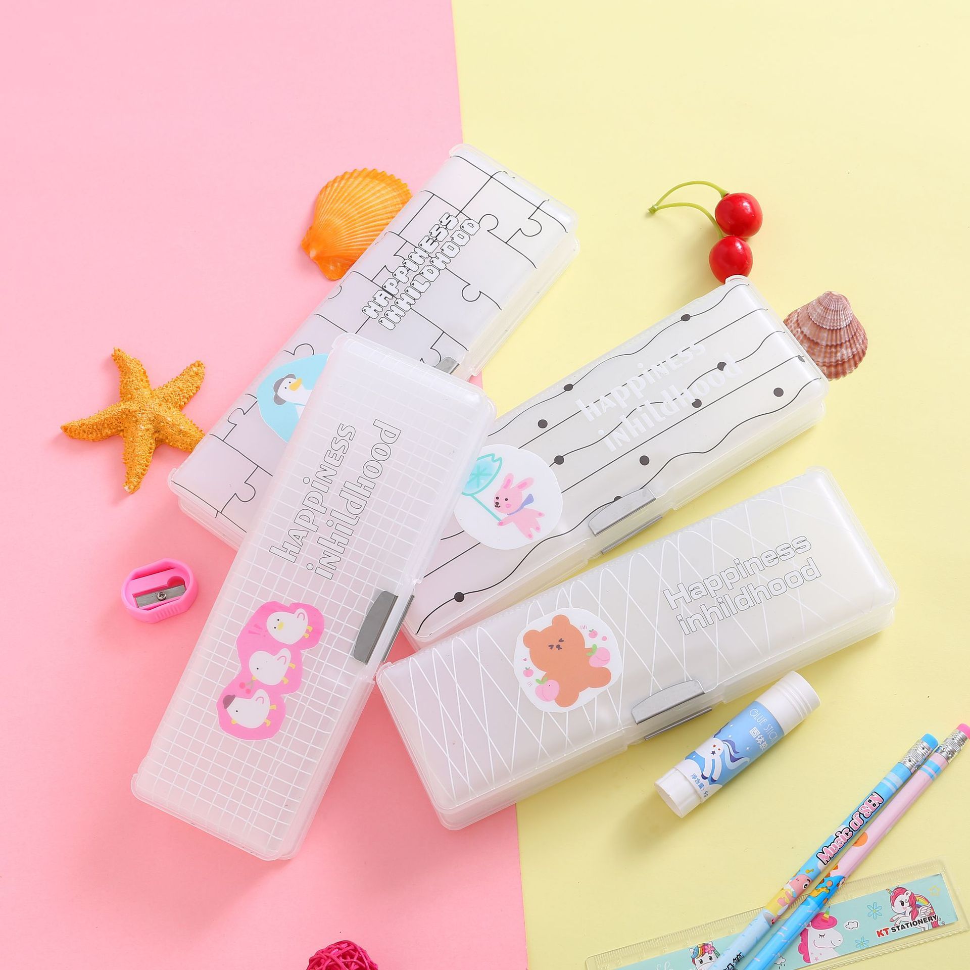 Large capacity beautiful pen box Stationery box for kids Pencil case full figure