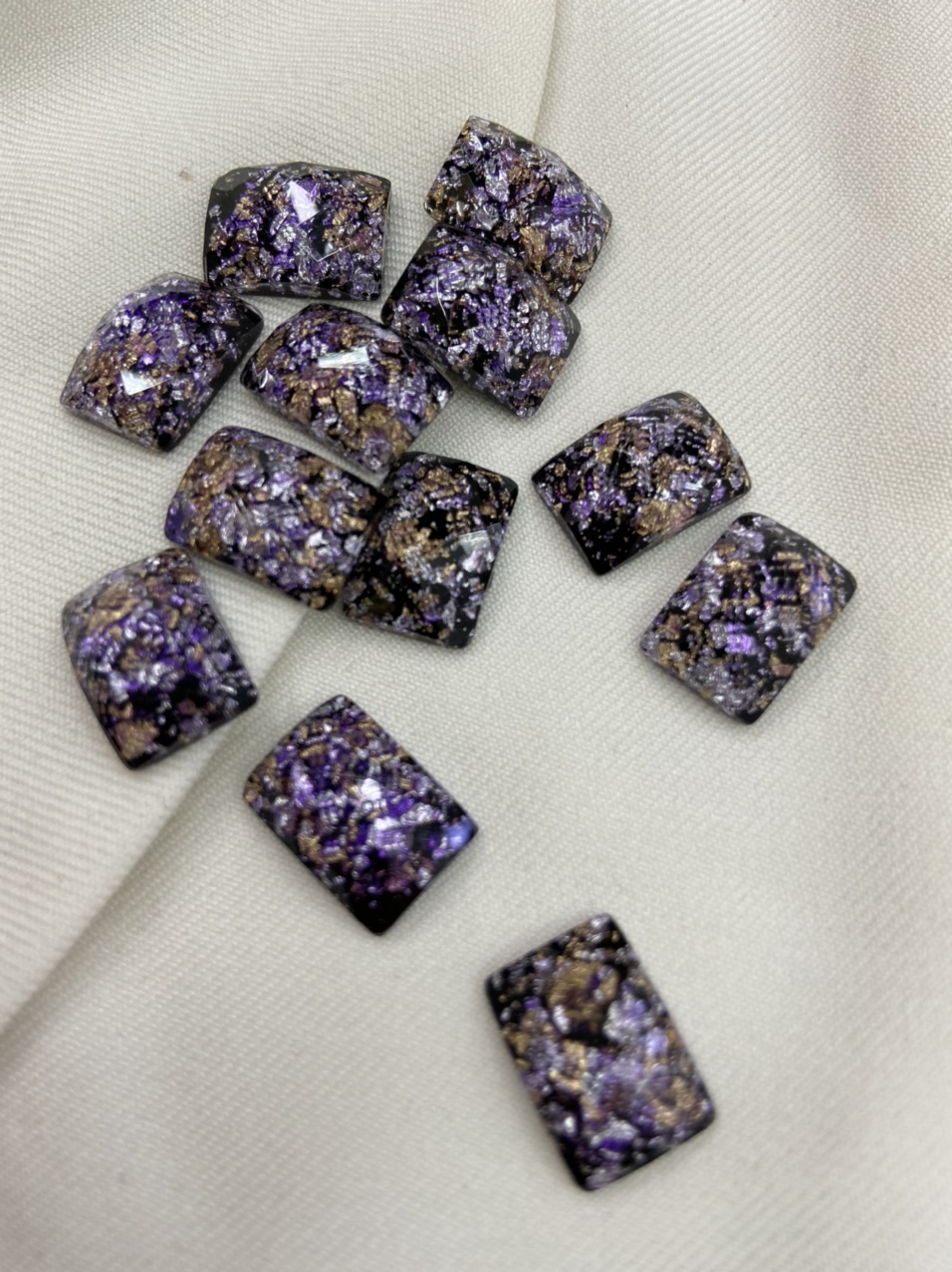 Hot style rectangular 10*14 color foil dragon interest stone earrings accessories spot thumbnail