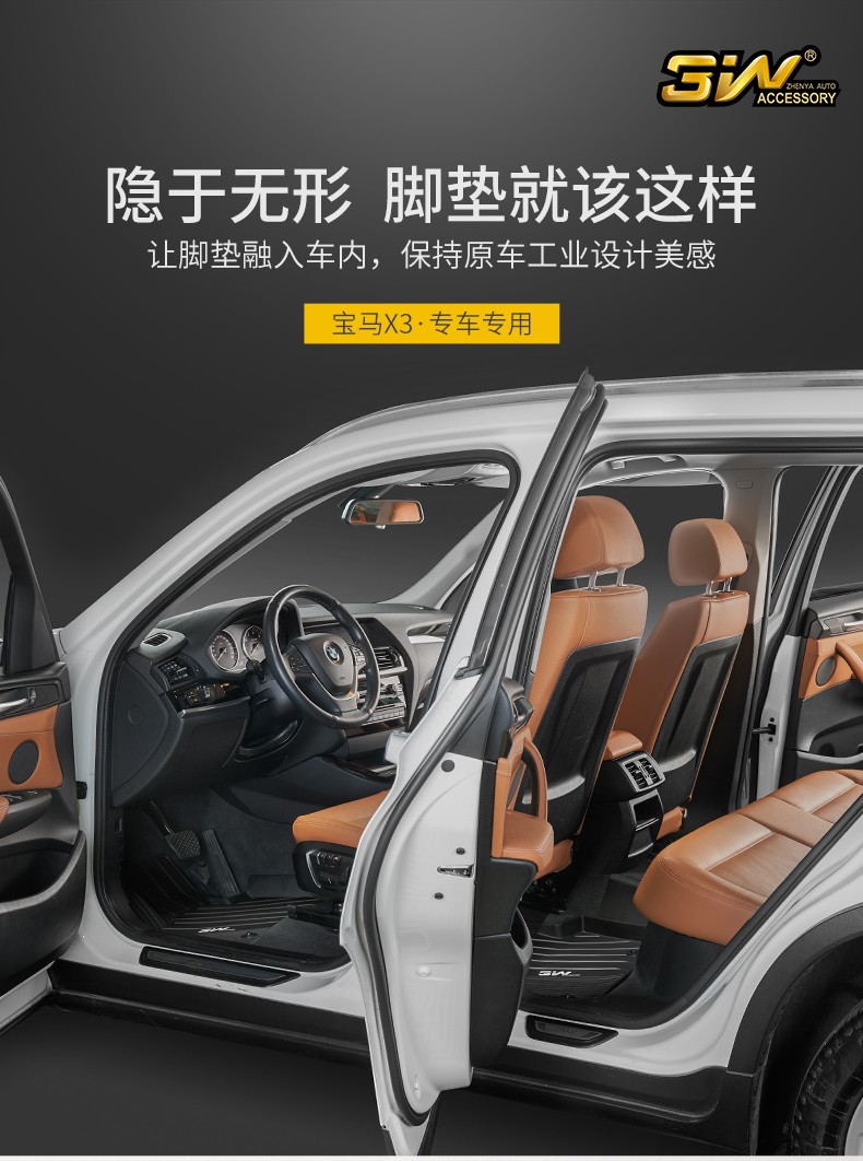 3W适用宝马X3专车专用脚垫BMWX320i28i35iTPE脚垫2020款2016款2014款详情图2