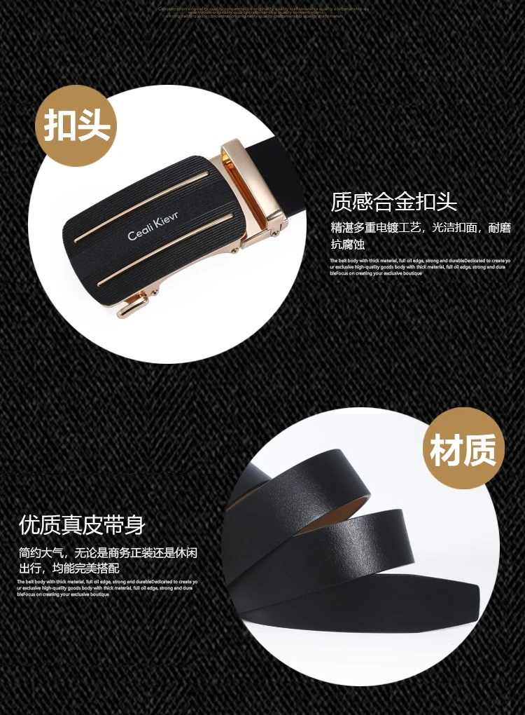 Hot-selling and best-selling men's automatic buckle belt, Korean version business casual belt, men's belt, belt manufacturer wholesale detail image 4