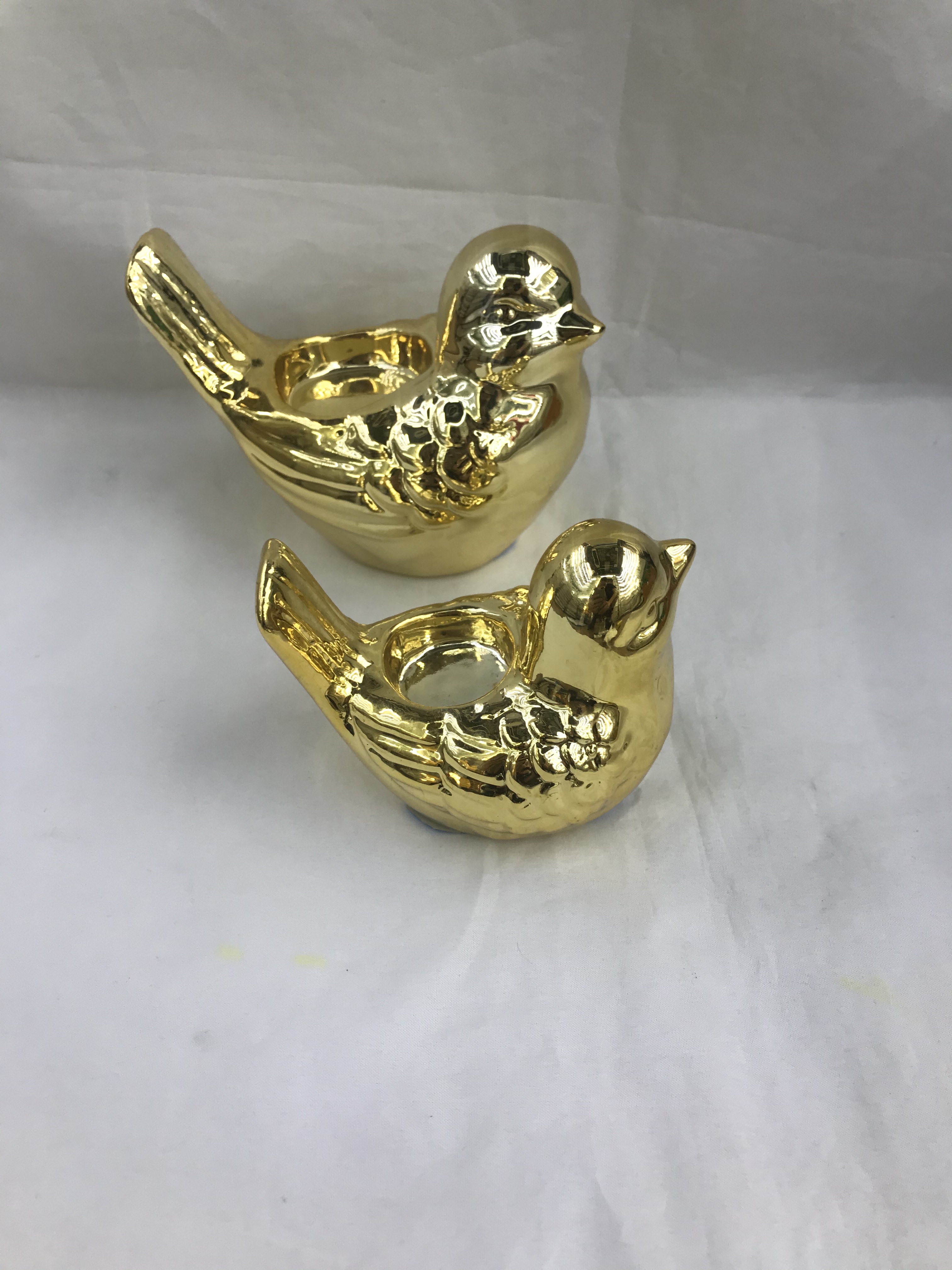 Ceramic electroplated bird candlestick decoration, cute bird decoration, small entrance hall decoration detail image 3
