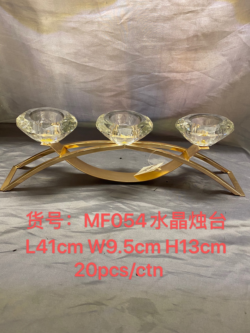 Motto Art Candlestick Three Head Electroplated Crystal Candlestick Decoration Home Hotel Crafts