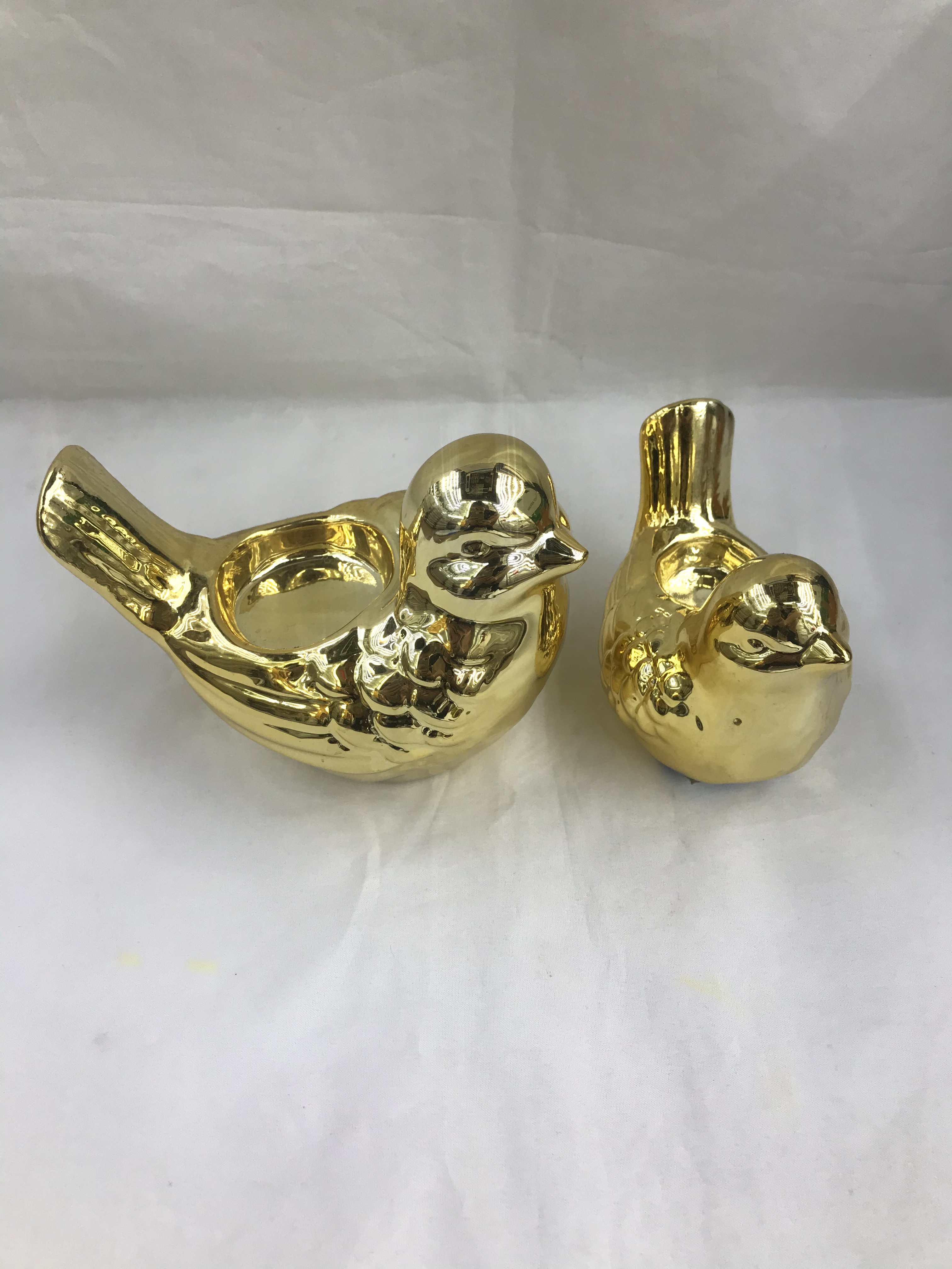 Ceramic electroplated bird candlestick decoration, cute bird decoration, small entrance hall decoration detail image 5