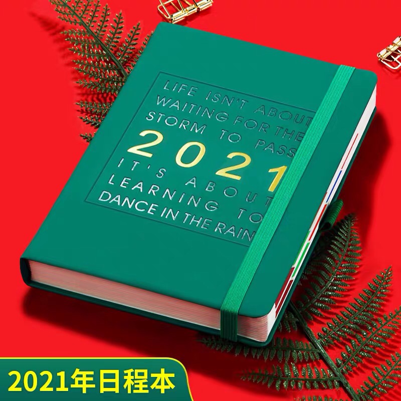 2021年日程本365天每日计划本时间轴管理效率手册打卡自律表笔记本子文艺精致工作日志日历记事手账帐本定制